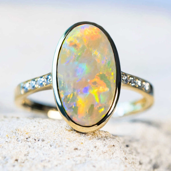 adela gold australian crystal opal ring